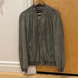 All Saints Suede Bomber Jacket